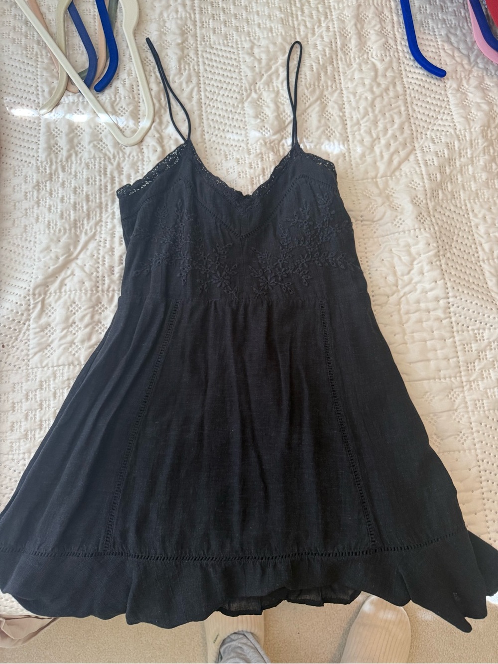 Zara Black Lace-Trim Cami Dress